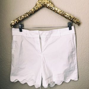 talbots white scalloped shorts